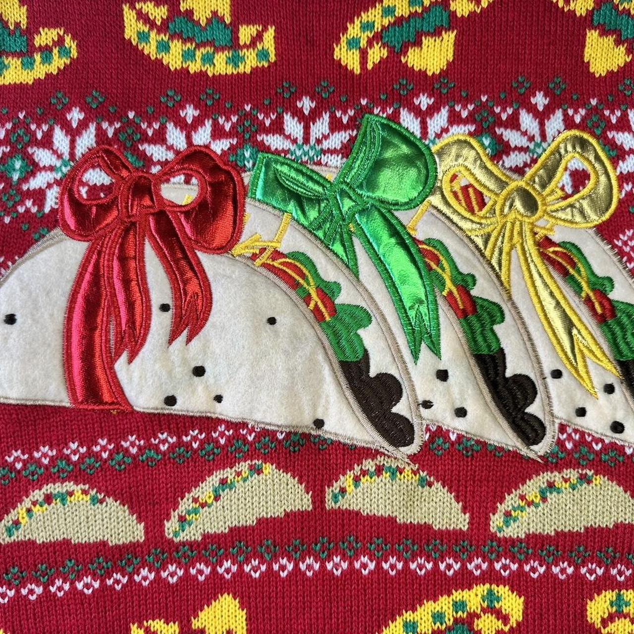 Men's Sweater - Multi/Red - S – Taco Tuesday Ugly… - image 3