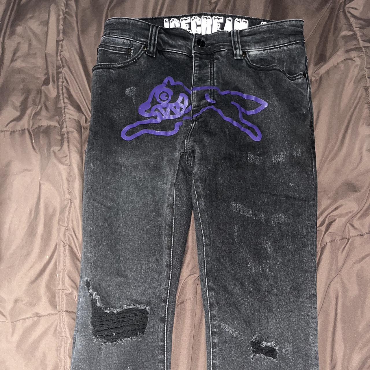 Billionaire Boys Club Men's Black and Purple Jeans Depop