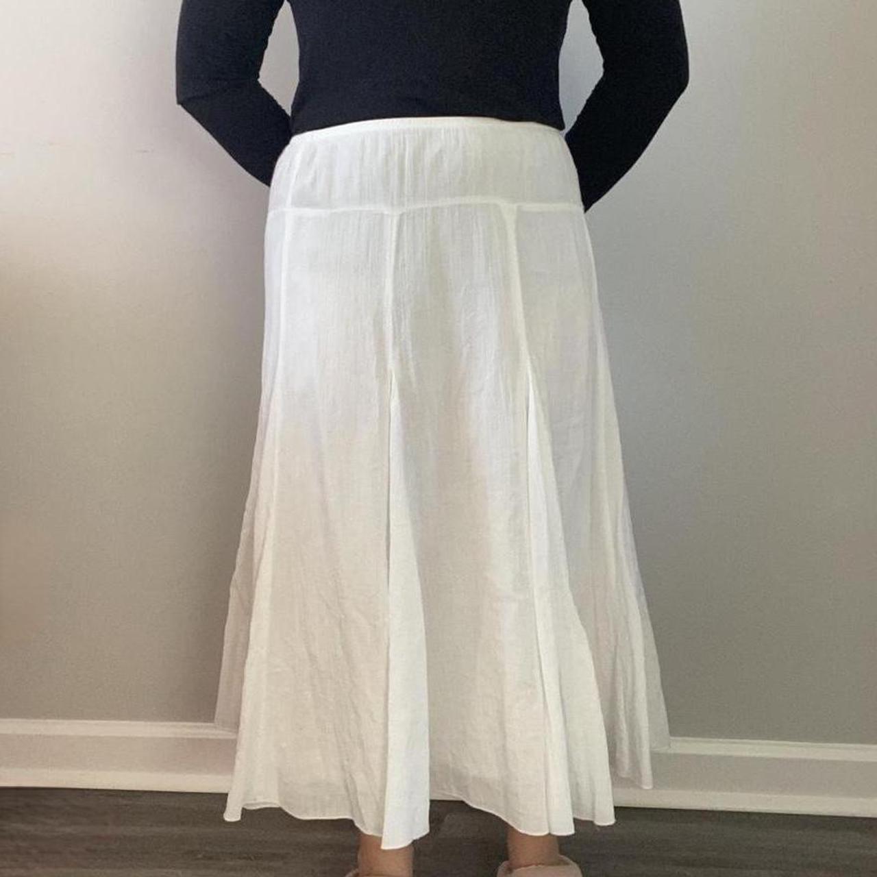 White Flowy Maxi Skirt Brand Ruby Rd Fully Lined Depop