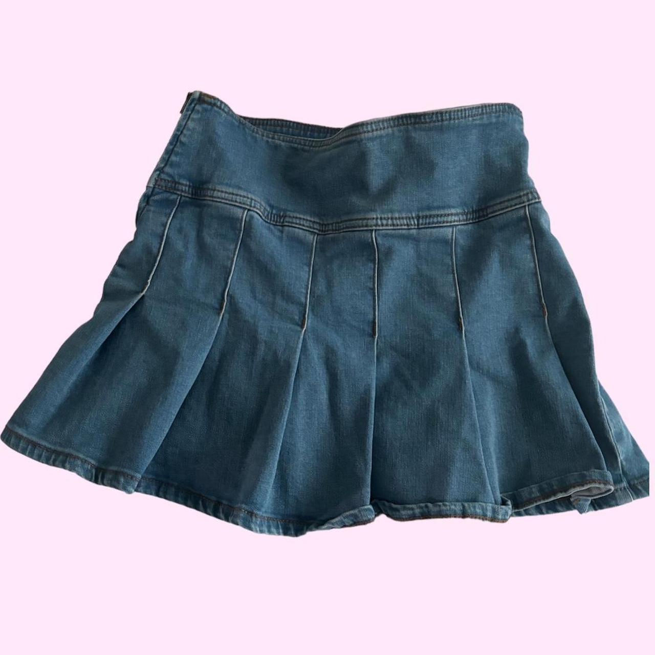 Pleated denim skirt universal thread hotsell