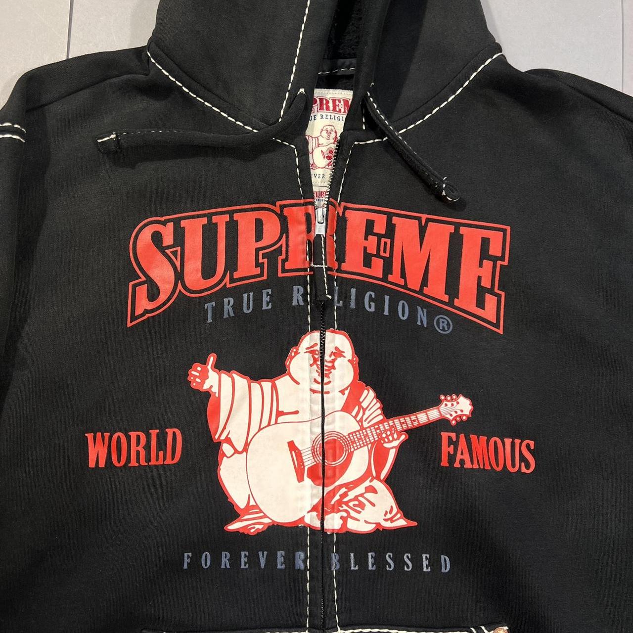 Y2k Fw21 Supreme True Religion Zip Up Hooded Depop