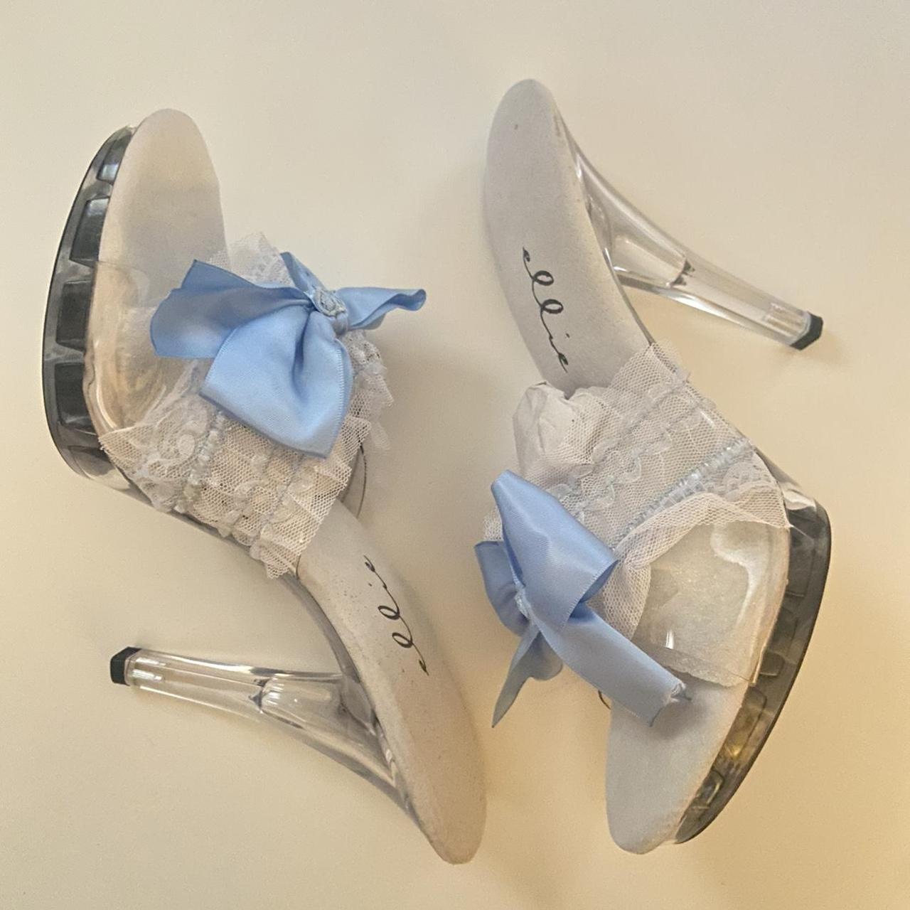 ELLE Women's Blue and White Mules