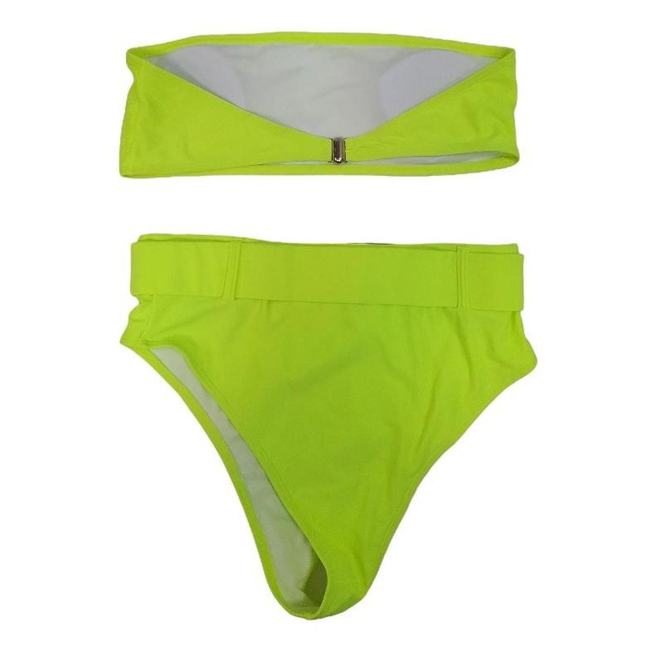Fluorescent Yellow 2 Piece Bikini Set With Fun Belt Depop