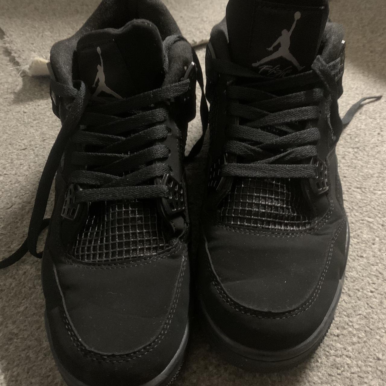 Jordan 4 “Black cats” Worn 2 With box I got receipt... - Depop