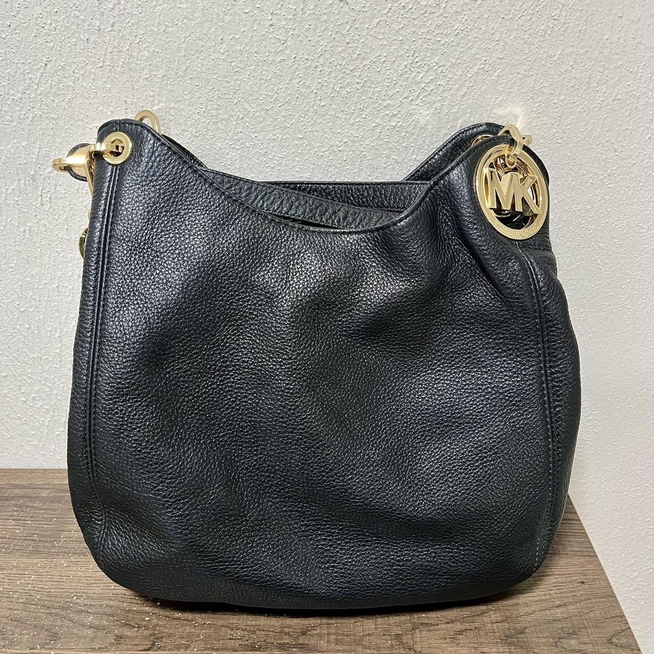 Michael Kors Fulton Hobo outlet Black Leather