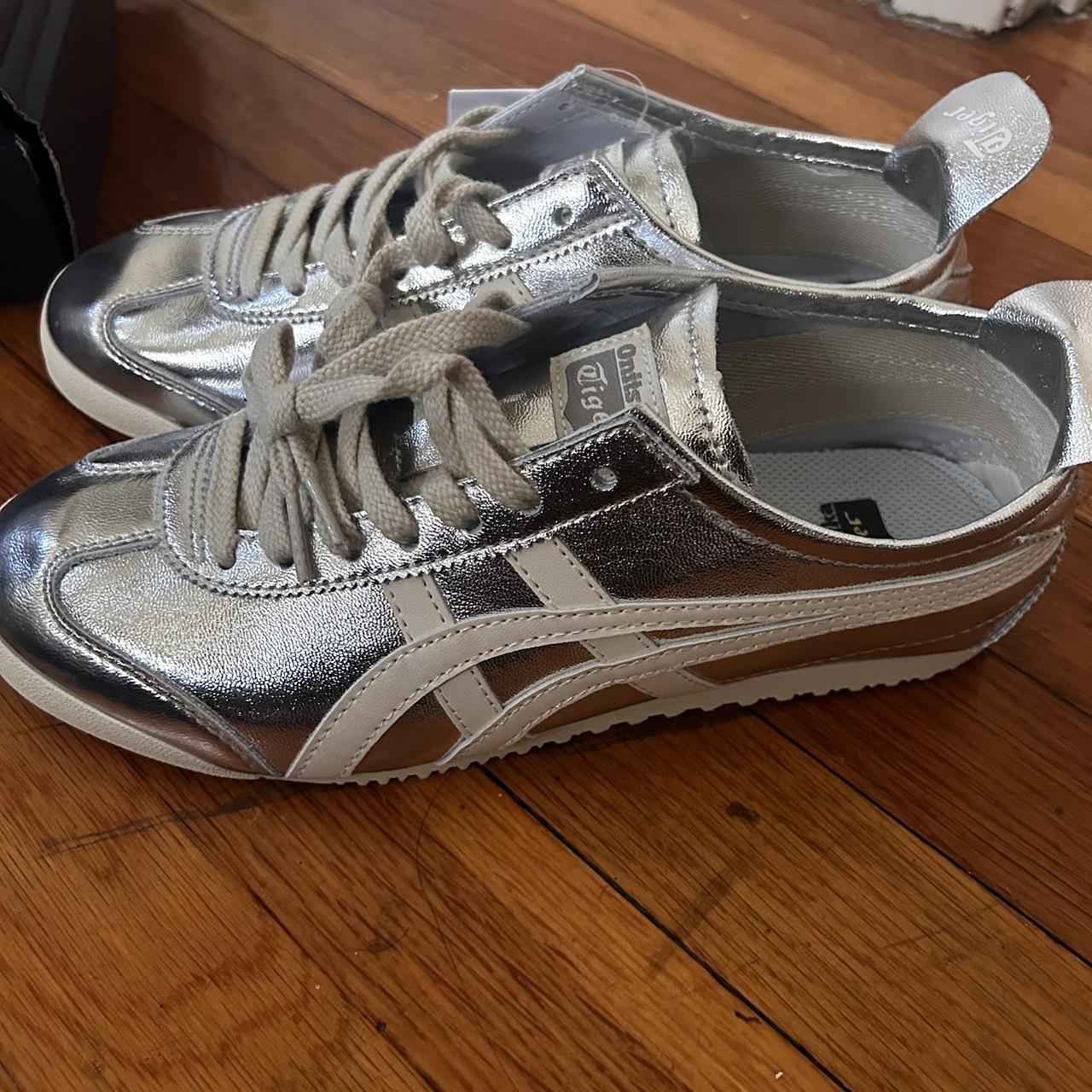 Onitsuka tiger Mexico 66 silver/white sneakers brand... - Depop