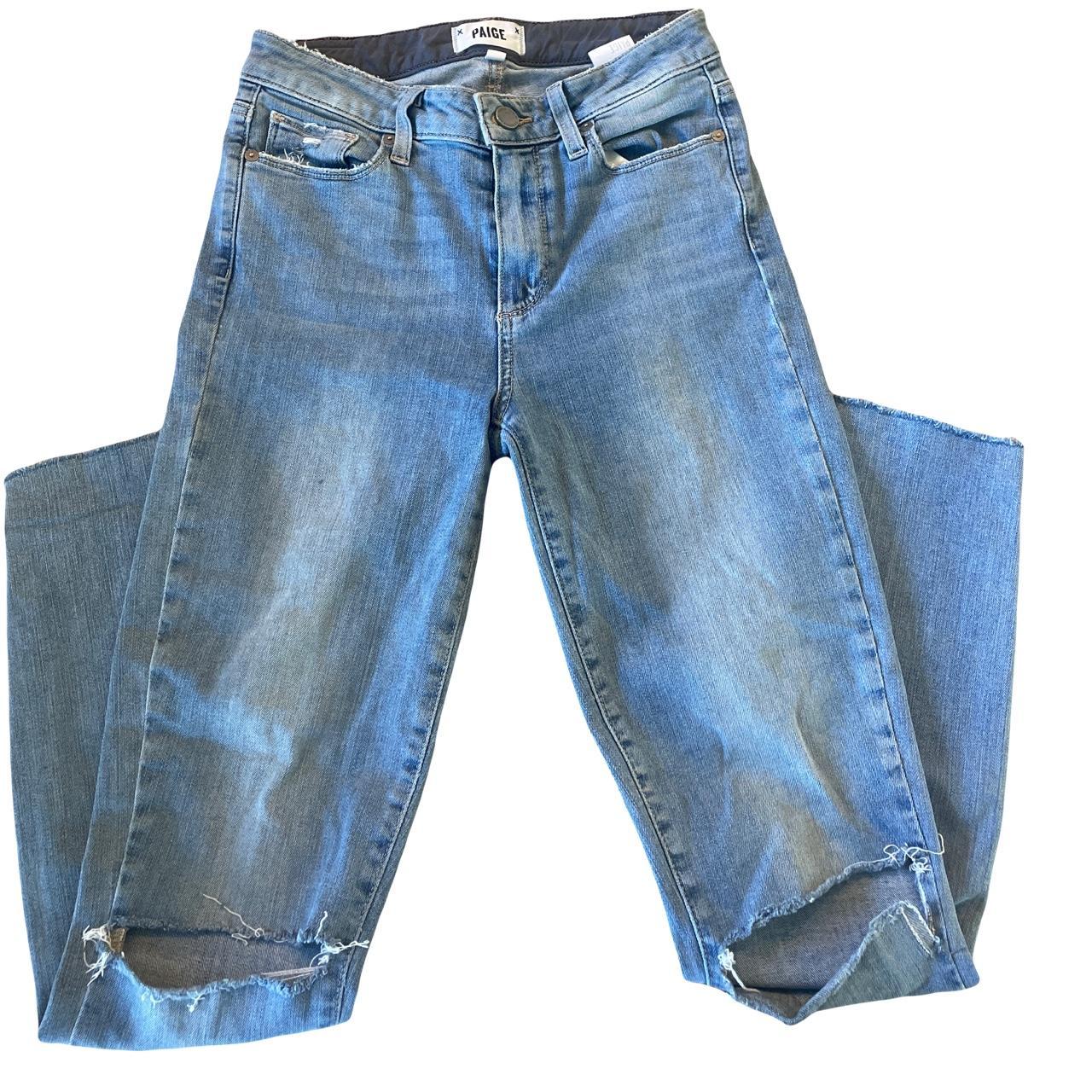 PAIGE denim skinny cutoff jeans -size 25 -mid... - Depop