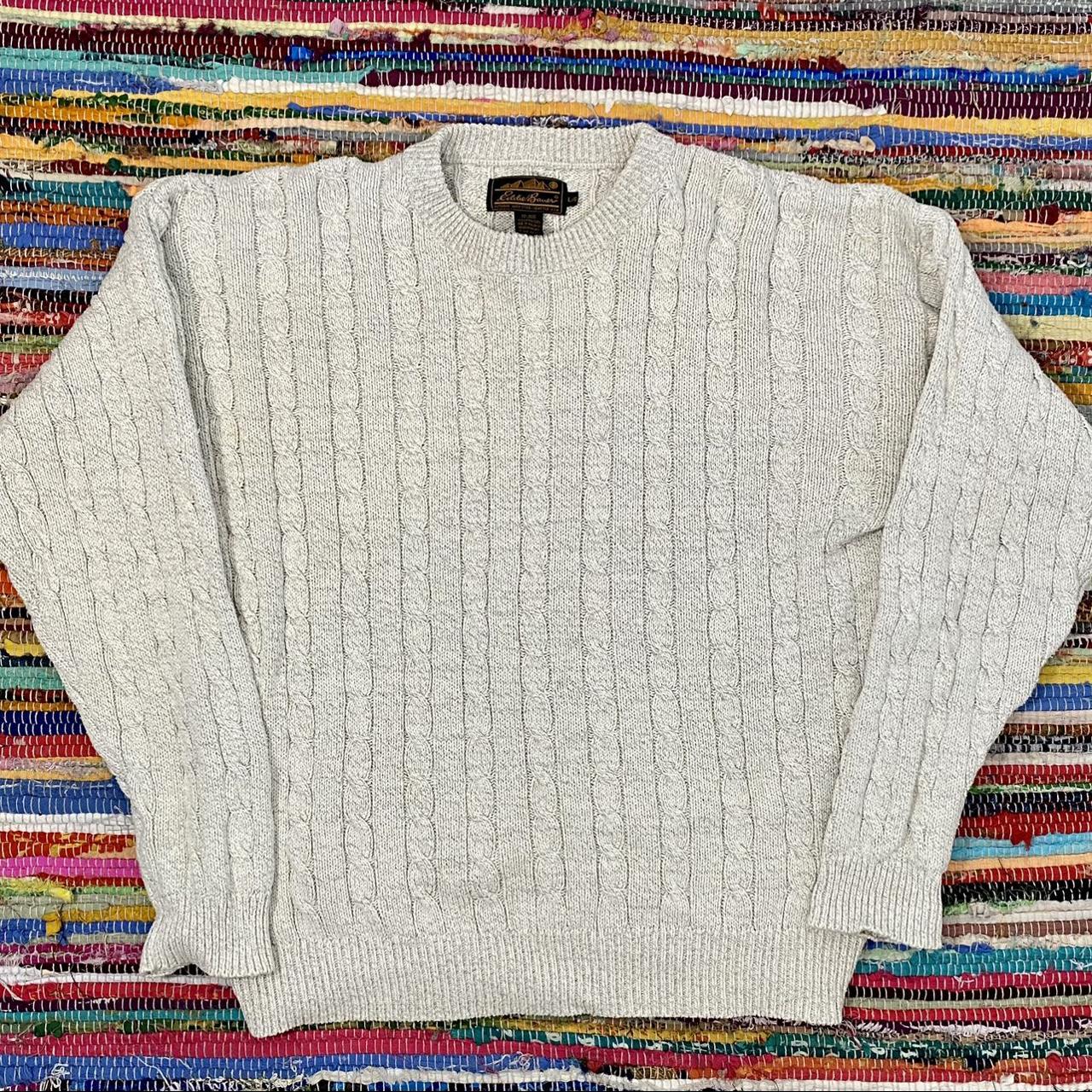 Vintage EDDIE BAUER Men s Cotton Cable Knit Chunky Depop