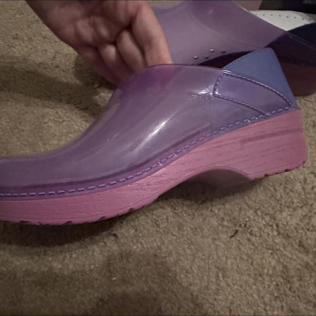 purple dansko clogs