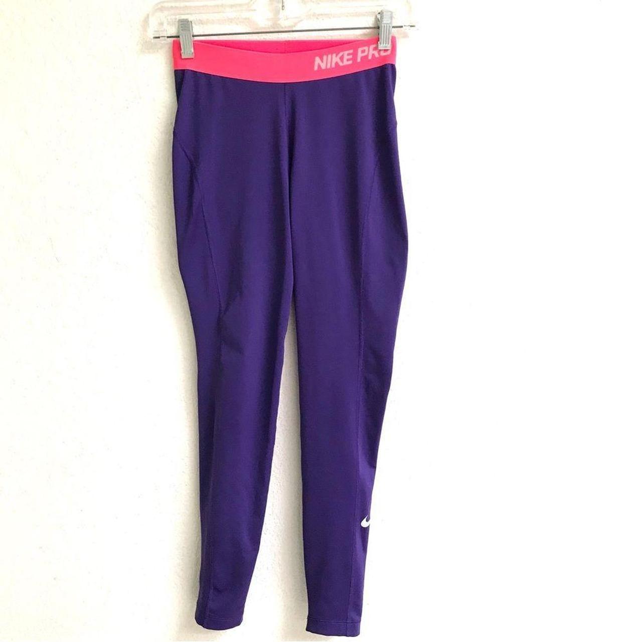 Nike Pro dry fit purple long leggings Size XS Great - Depop