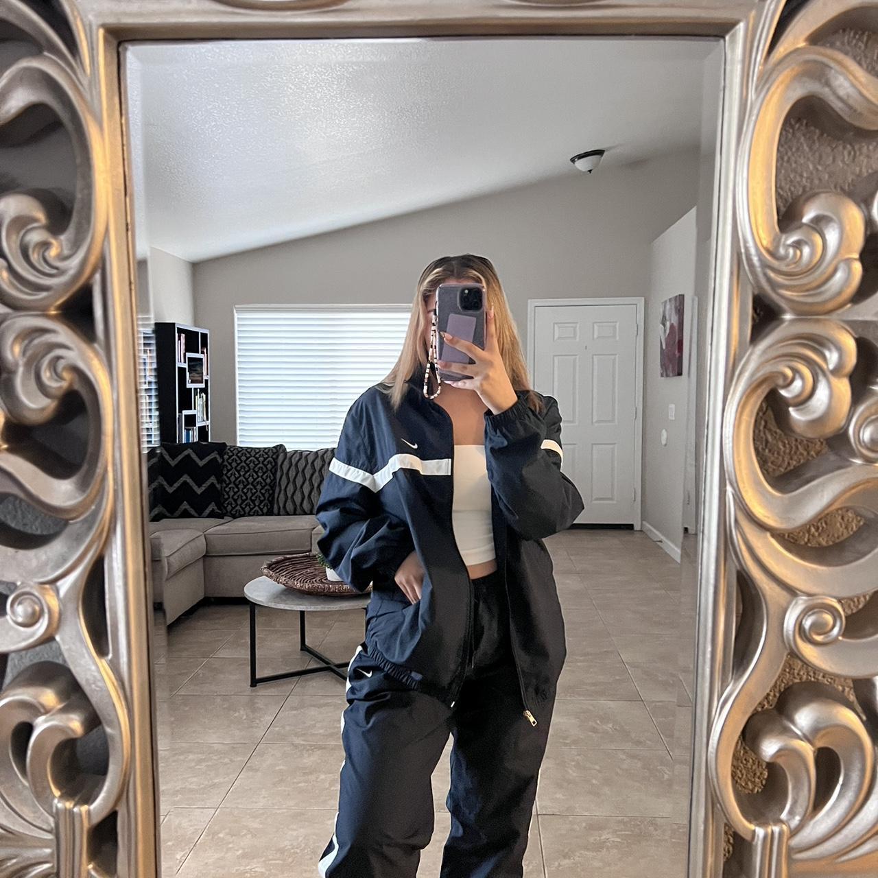 blue nike tracksuit womens