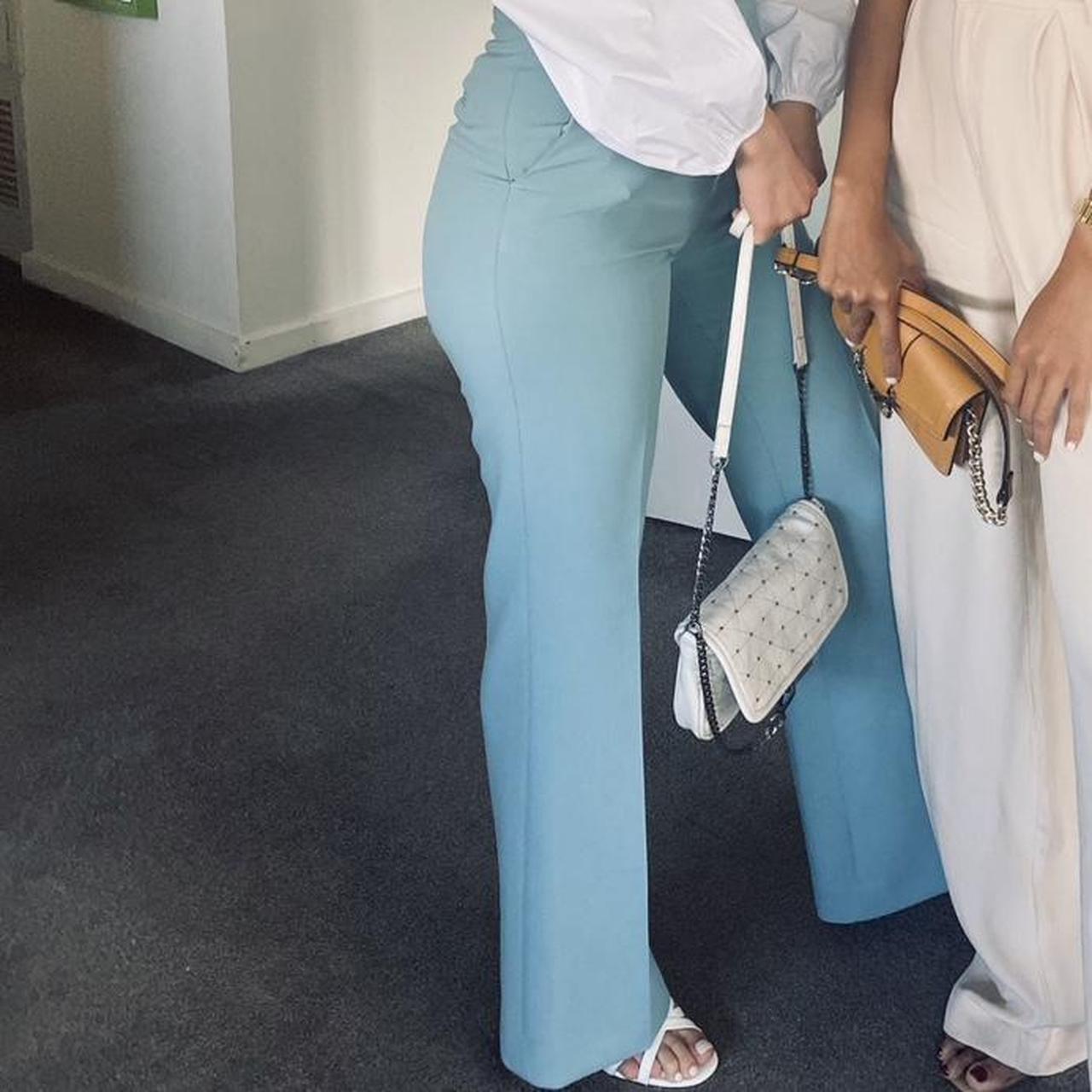 70’s style baby blue flare pants in 36 worn only twice Depop