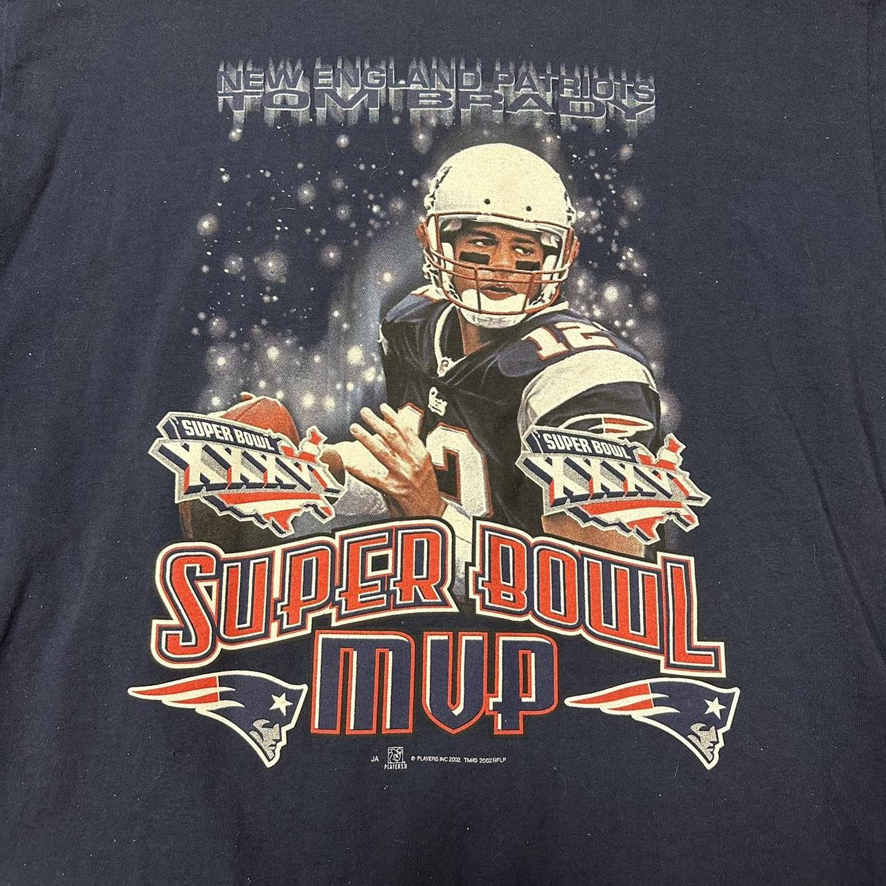 VTG 2002 Tom Brady Patriots Super Bowl 36 MVP Shirt - Depop