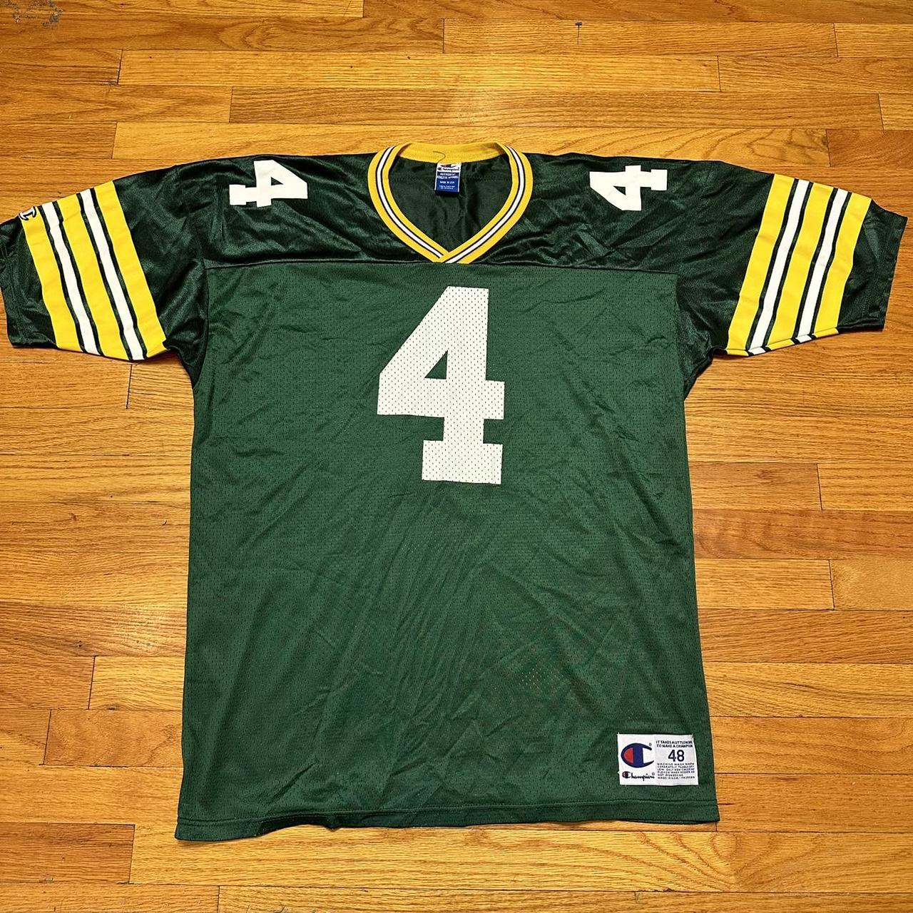 VTG 90s Champion Made in USA Brett Favre #4 QB - Depop