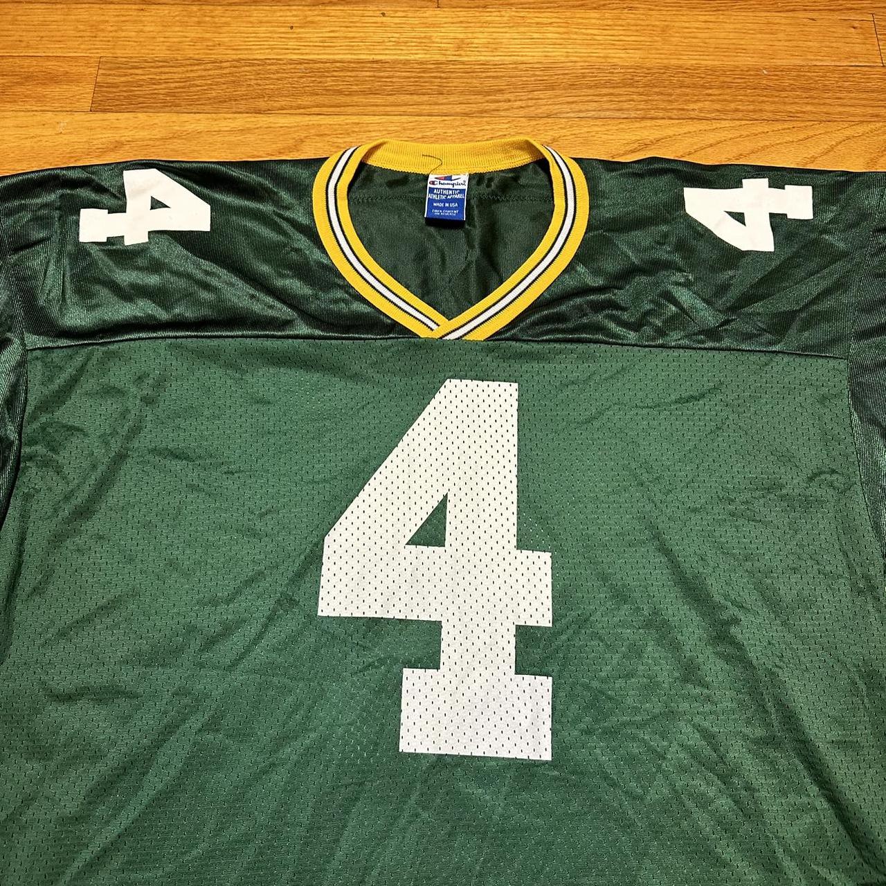 VTG 90s Champion Made in USA Brett Favre #4 QB - Depop