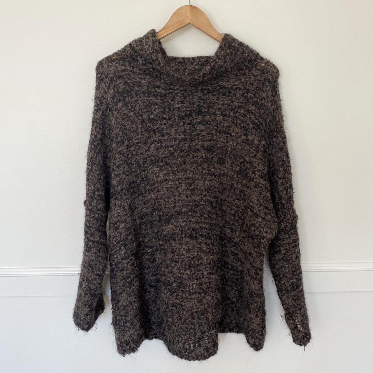 Free People Women's Black and Brown Jumper | Depop