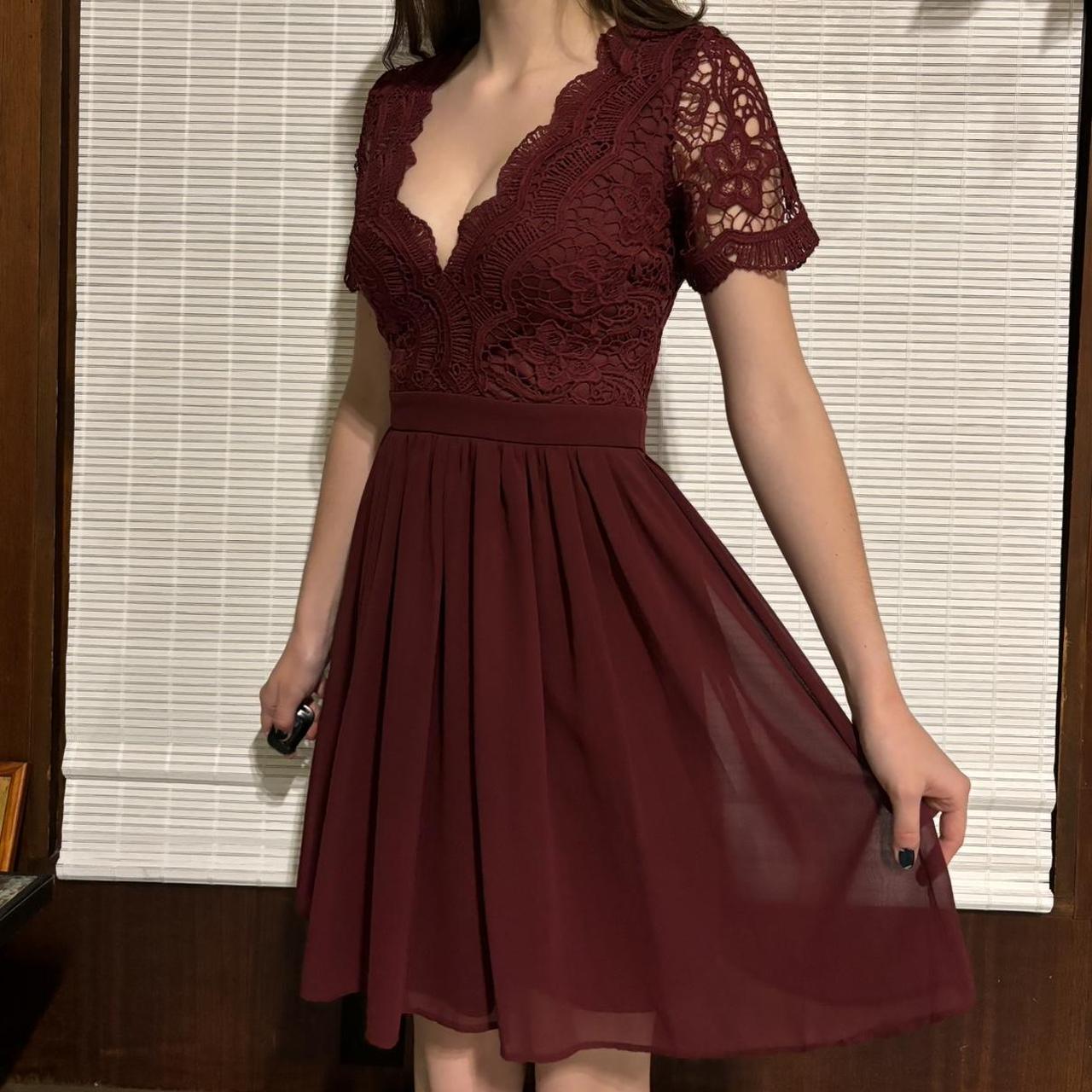 Burgundy dress semi formal best sale