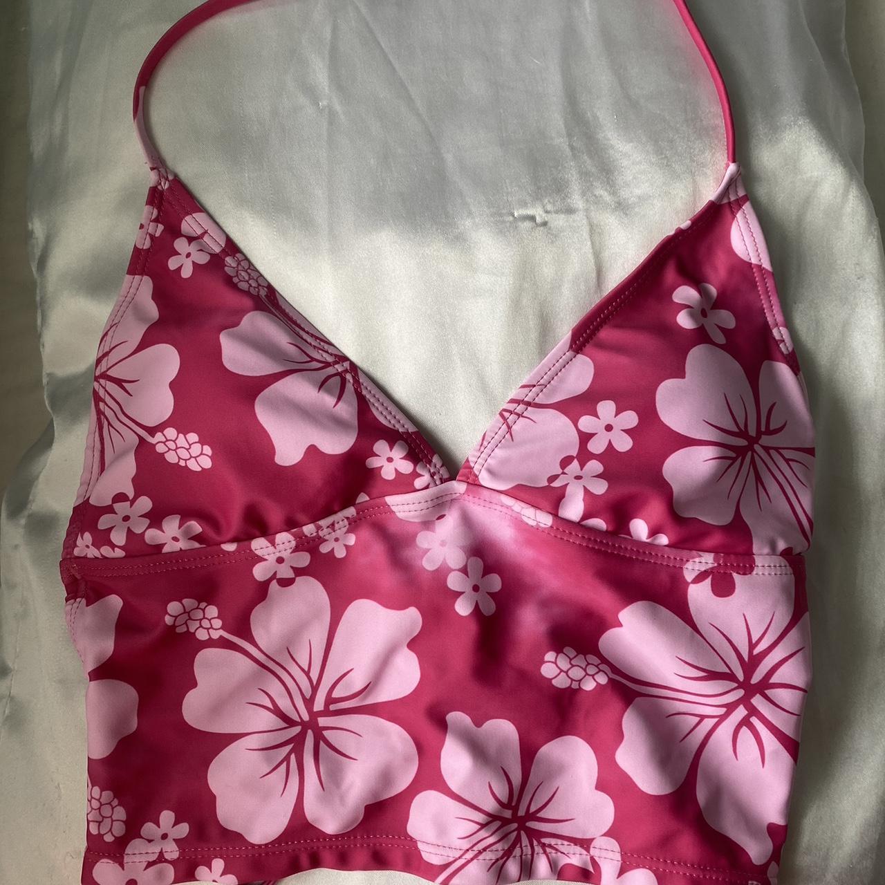 Y2k floral pink swimsuit - perfect for the... - Depop