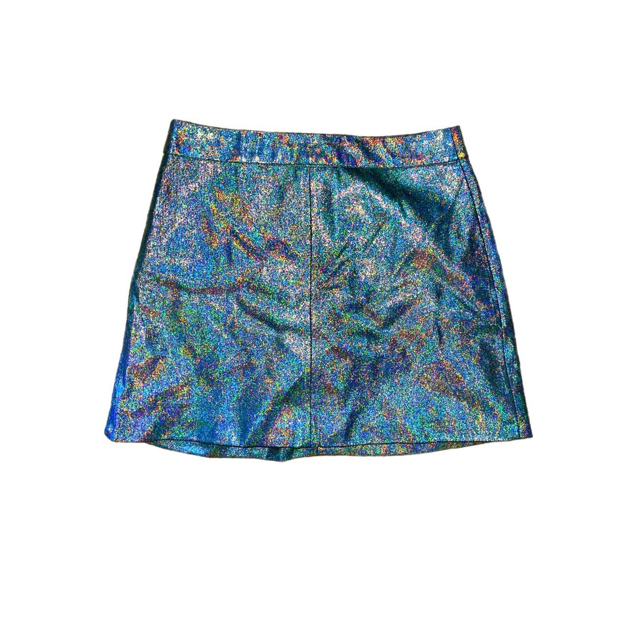 Holographic Iridescent Mini Skirt The Skirt Is Depop