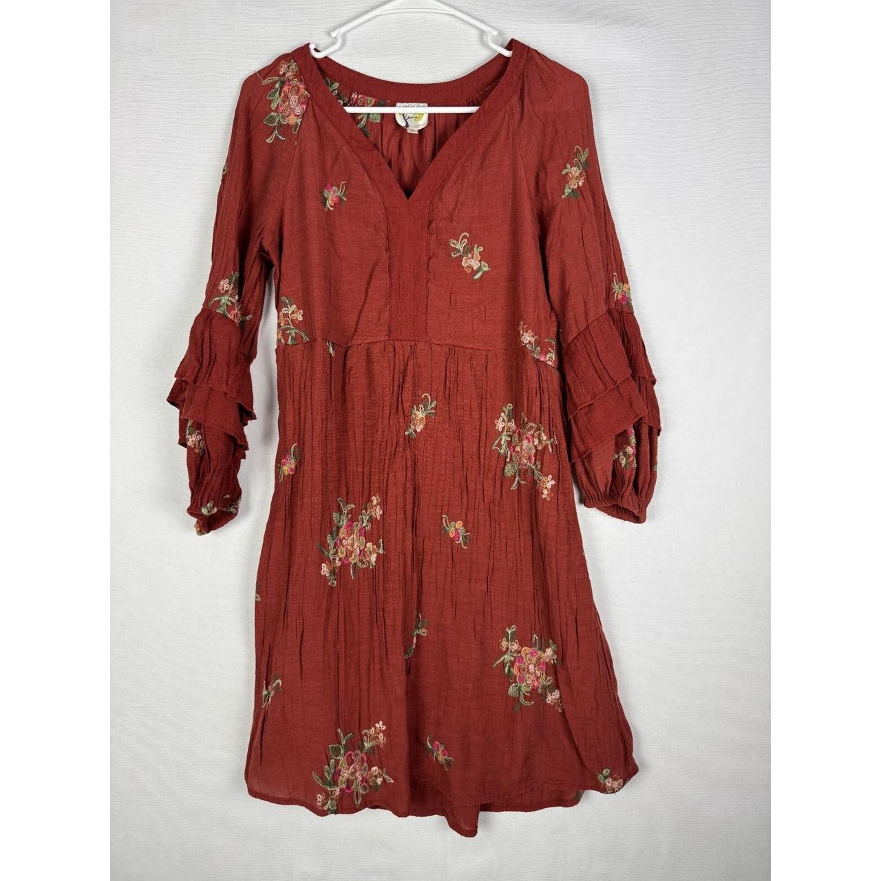 Denim And Flower Women's Dress - Red - M – Fig Fl… - image 1