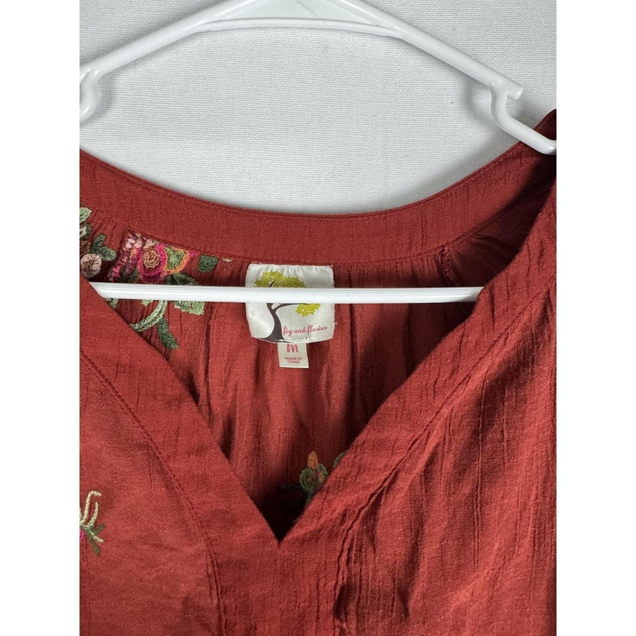 Denim And Flower Women's Dress - Red - M – Fig Fl… - image 3