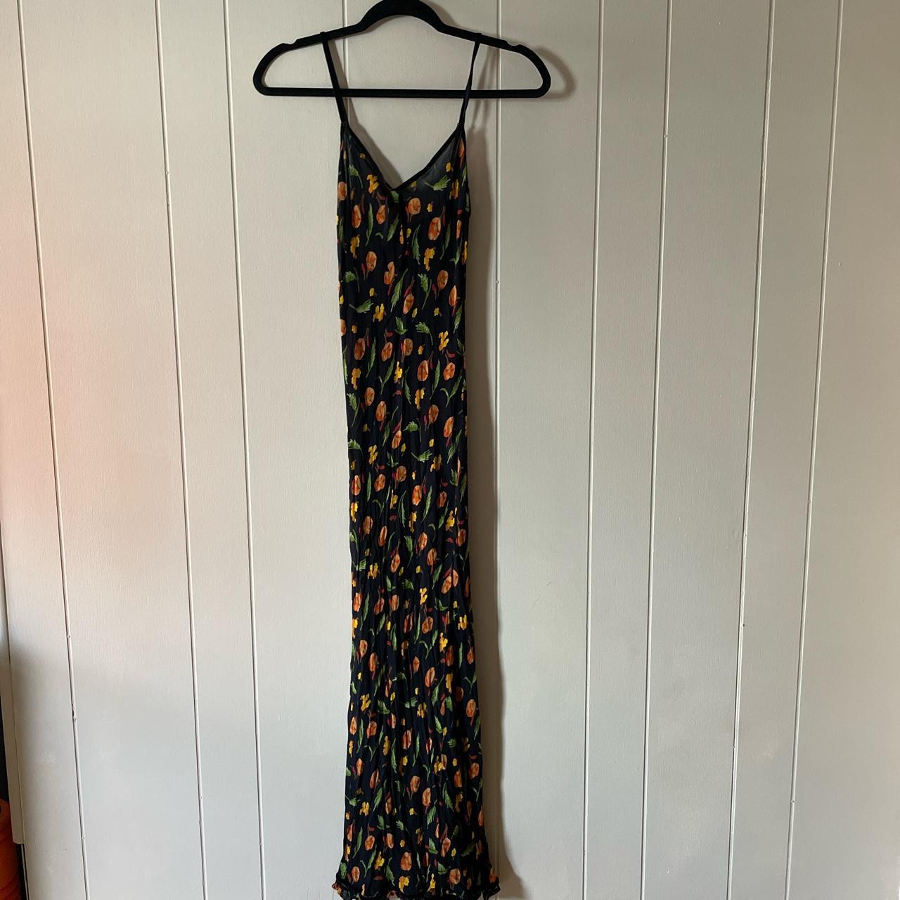 Betsey Johnson Women's Black and Orange Dress | Depop