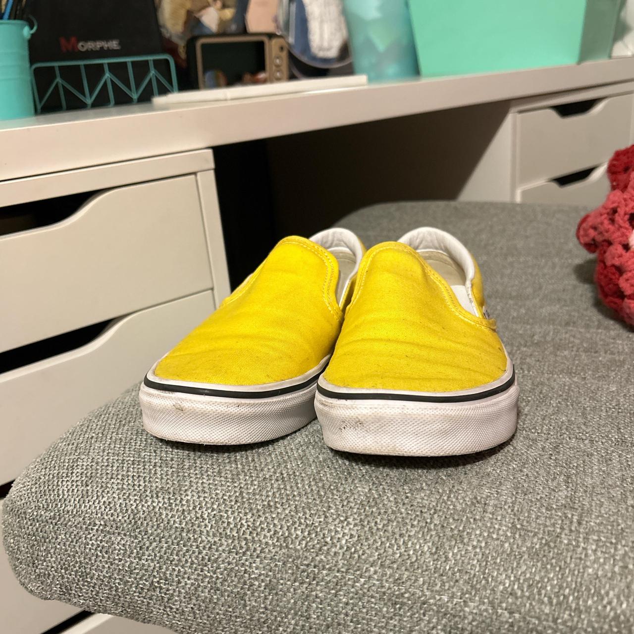 Size 9 Neon yellow slip on vans Depop