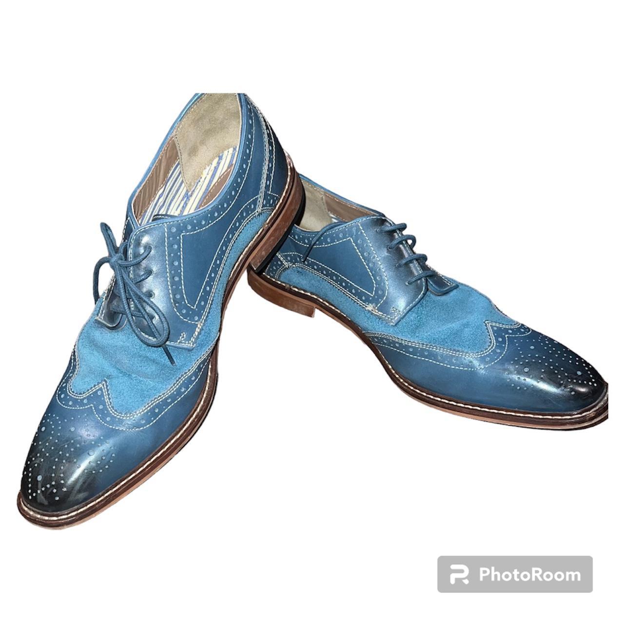 Giorgio Brutini Roan Wingtip Oxford Blue Suede and