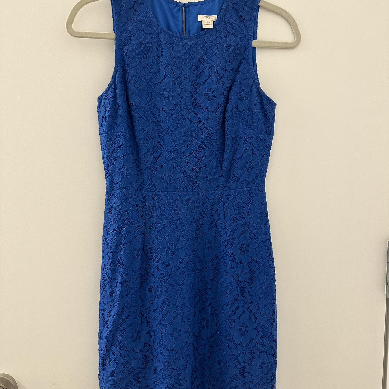 J crew clearance blue lace dress