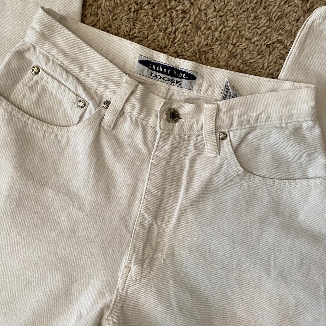 Anchor Blue Women's White and Cream Jeans | Depop