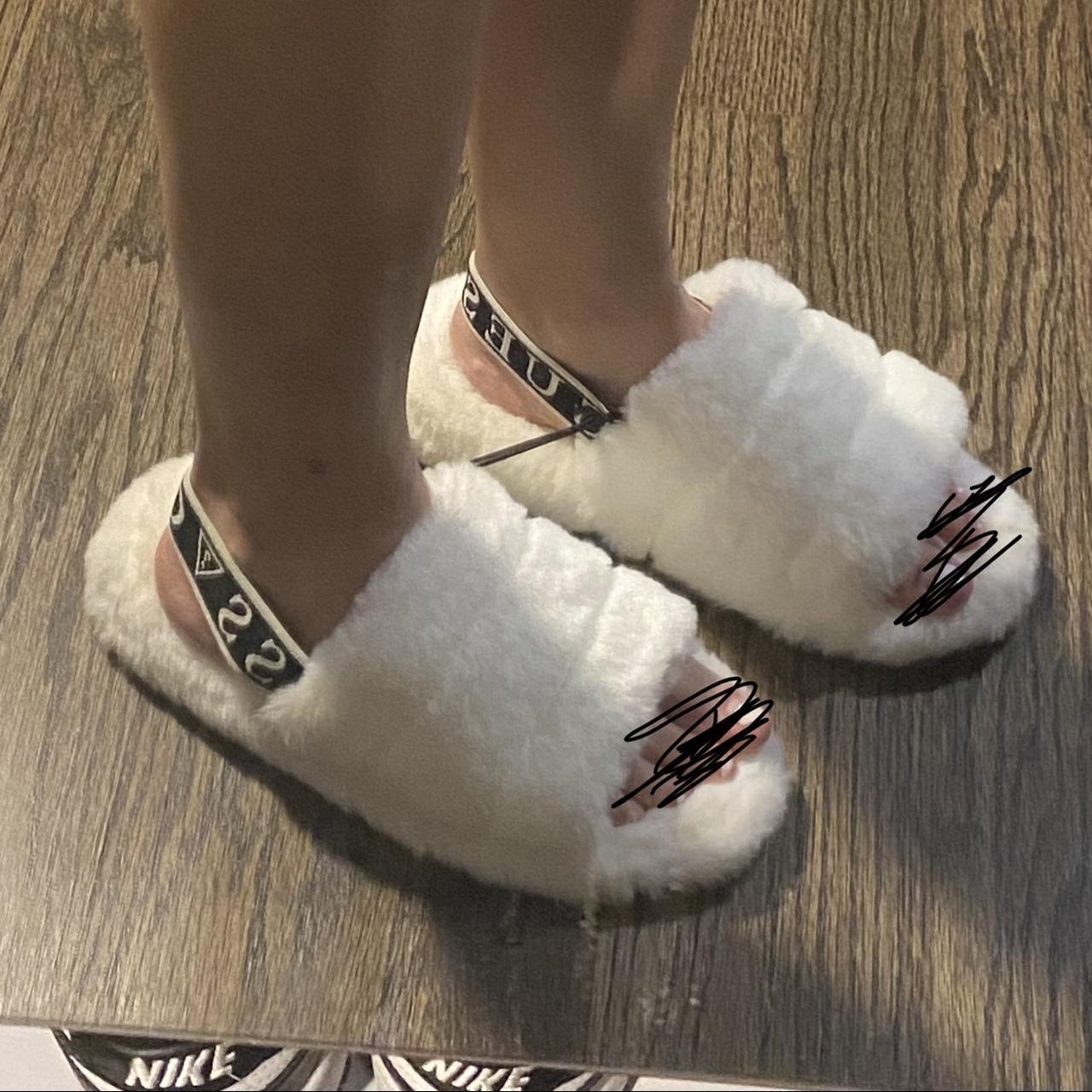 Guess hot sale fur slides