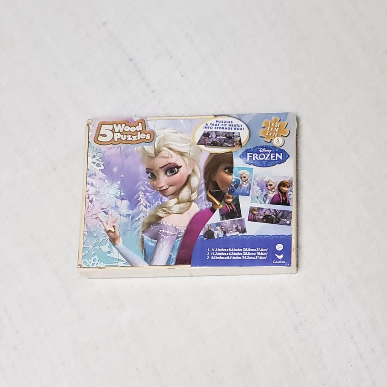 Disney Frozen 5 Wood Puzzles & Tray Ages - Depop