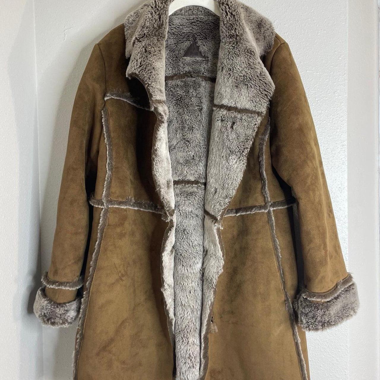 Source Unknown Women's Heavy coat - Brown/Cream -… - image 1