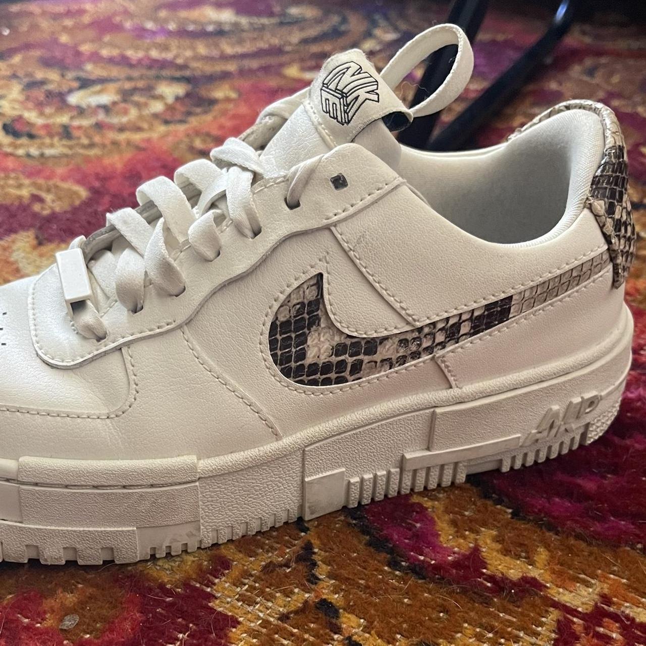 Snake print Air Force 1 barely worn size US 7... - Depop