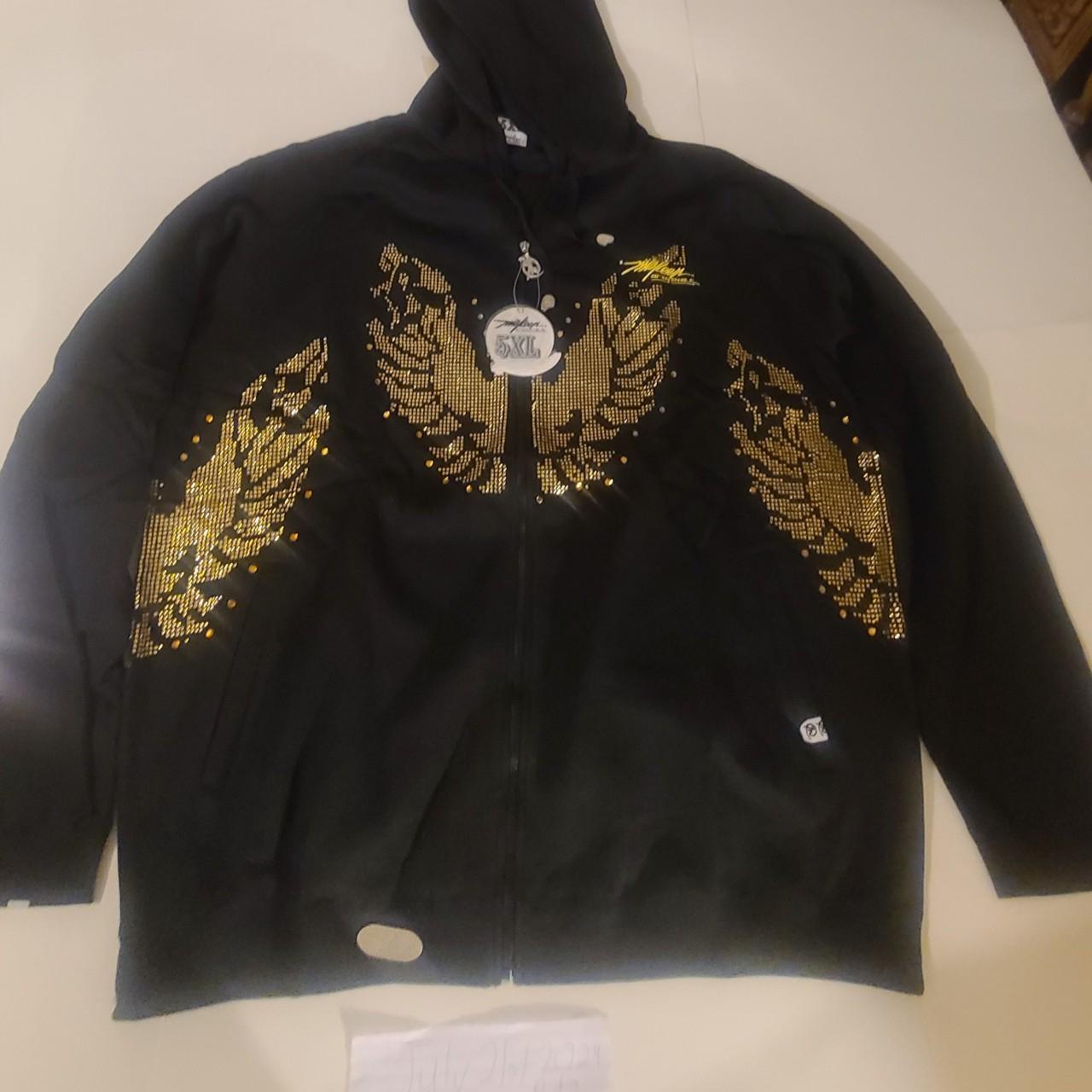 Miskeen 5xl black zip up hoodie Depop