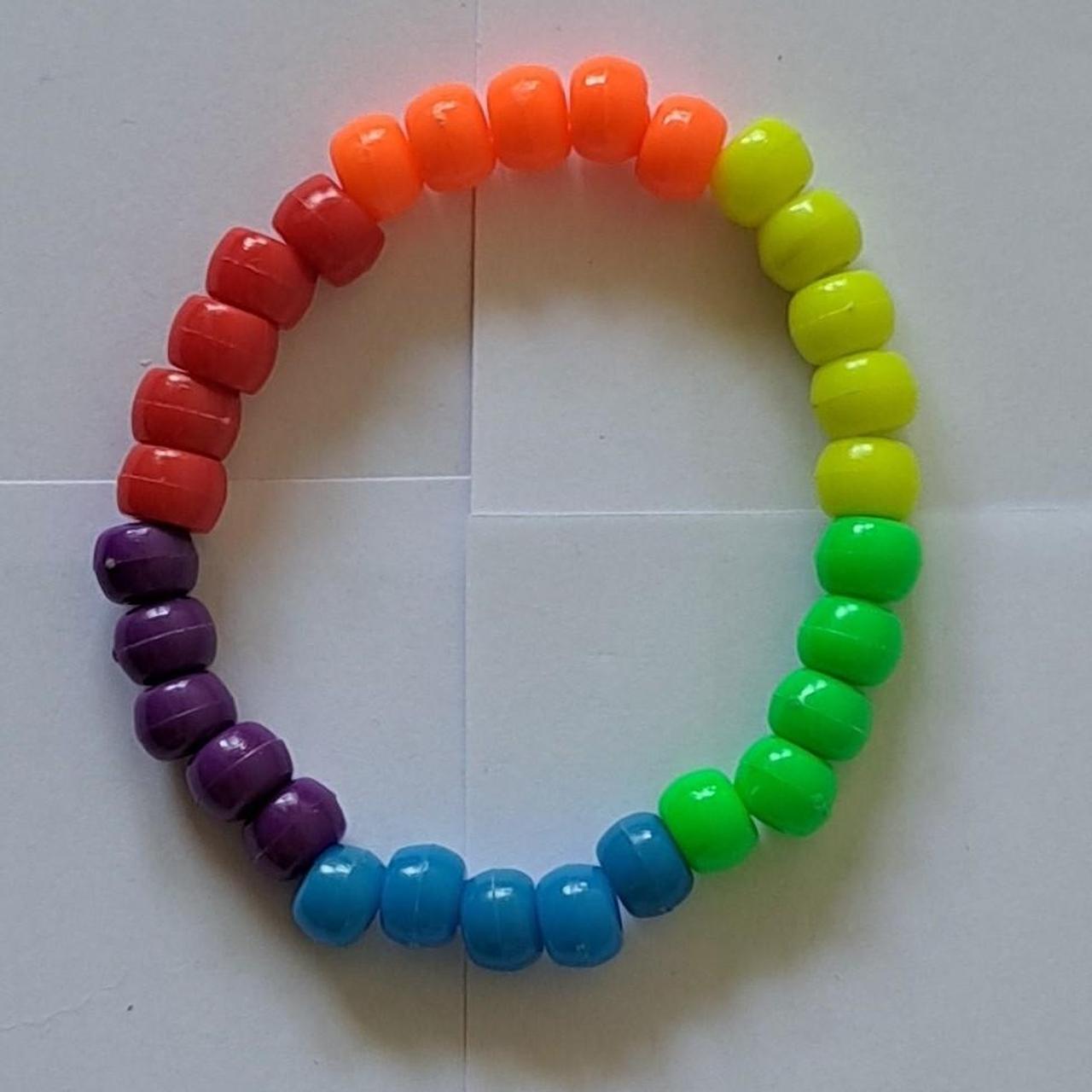 Hand-Made 'Rainbow' Single Kandi Bracelet - Depop