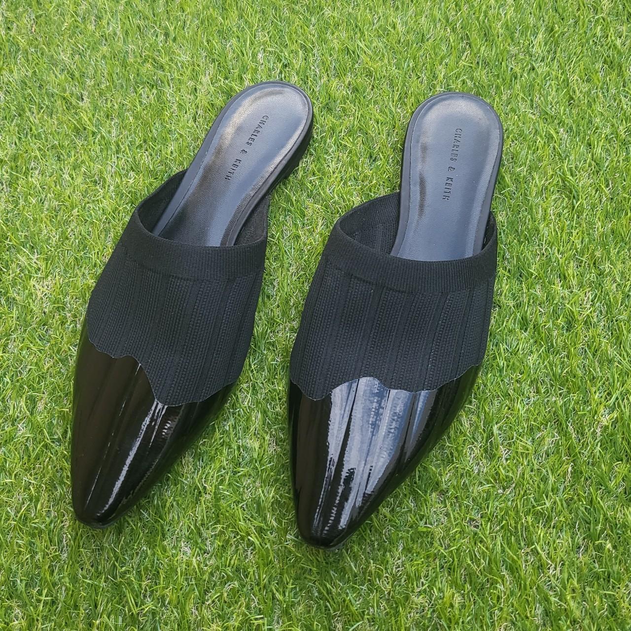 Charles And Keith Slip On Mules Black Depop