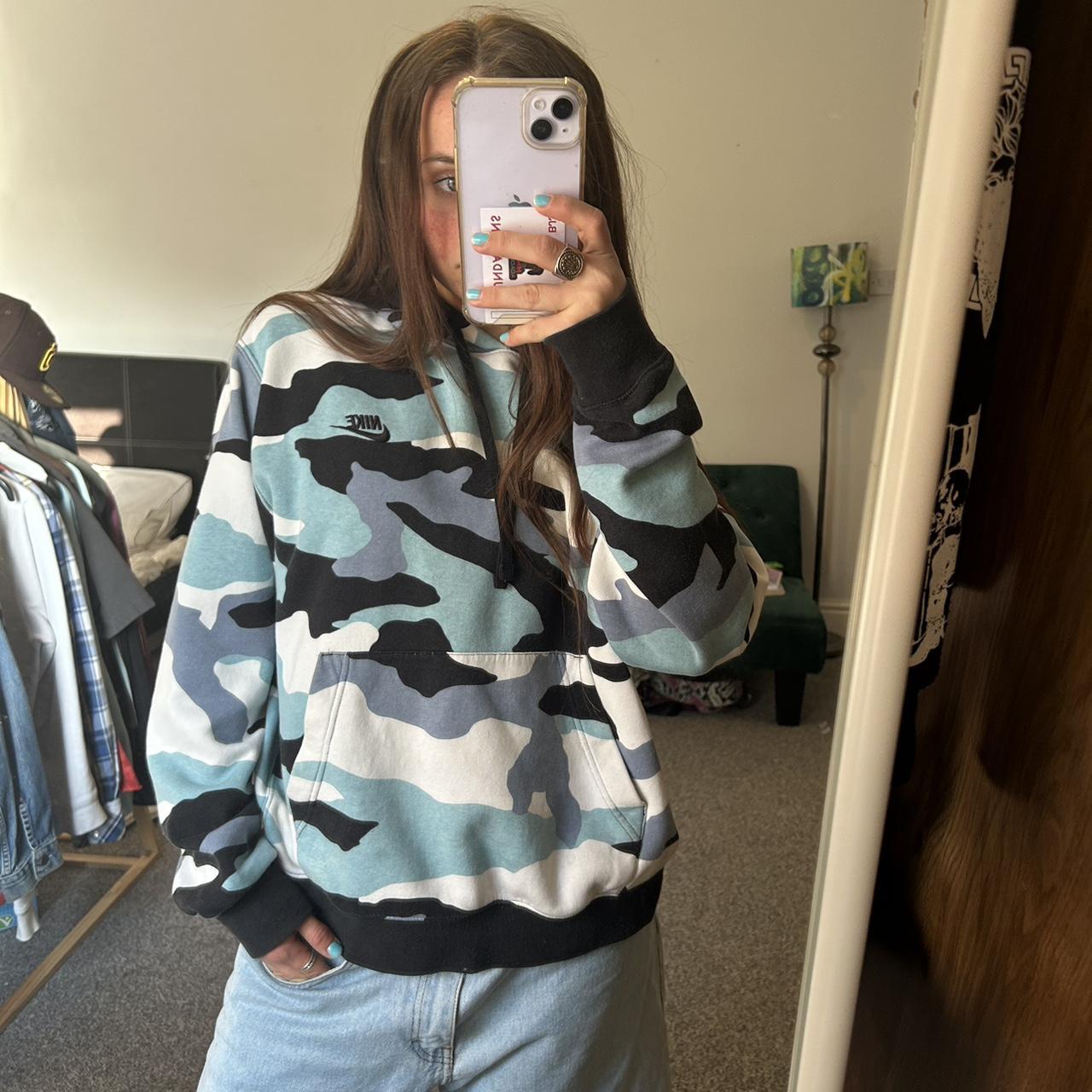 camo nike hoodie blue