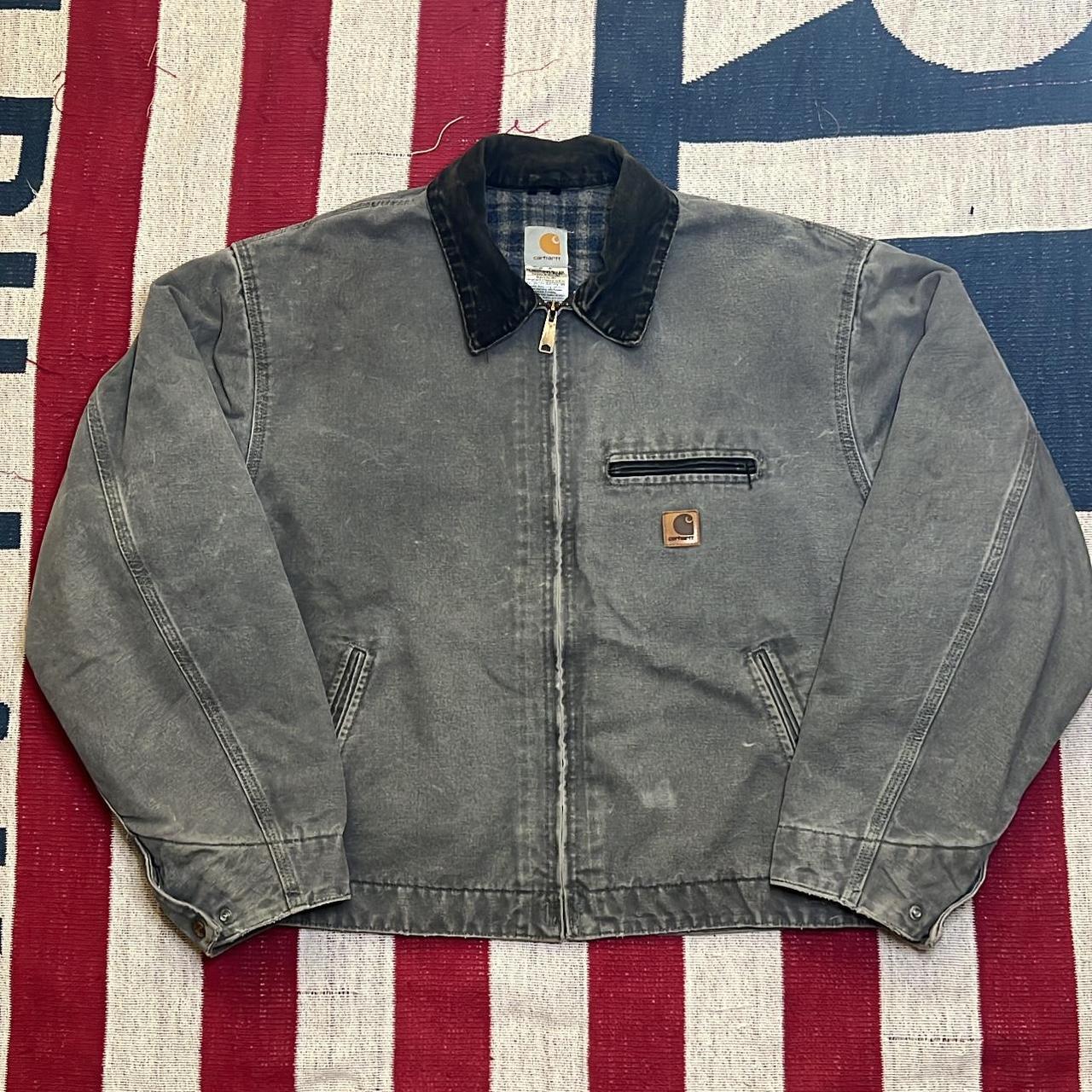 Vintage 90’s Carhartt Detroit J97 full zip blanket... - Depop