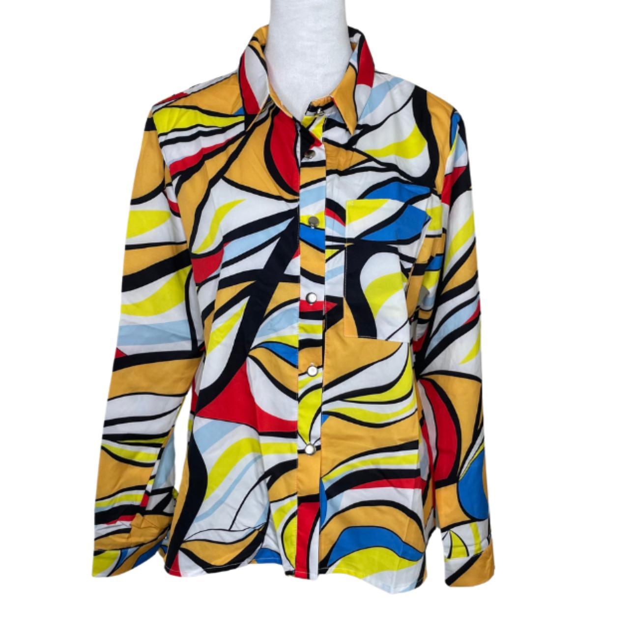 Source Unknown Women's Blouse - Multi/White - L –… - image 1