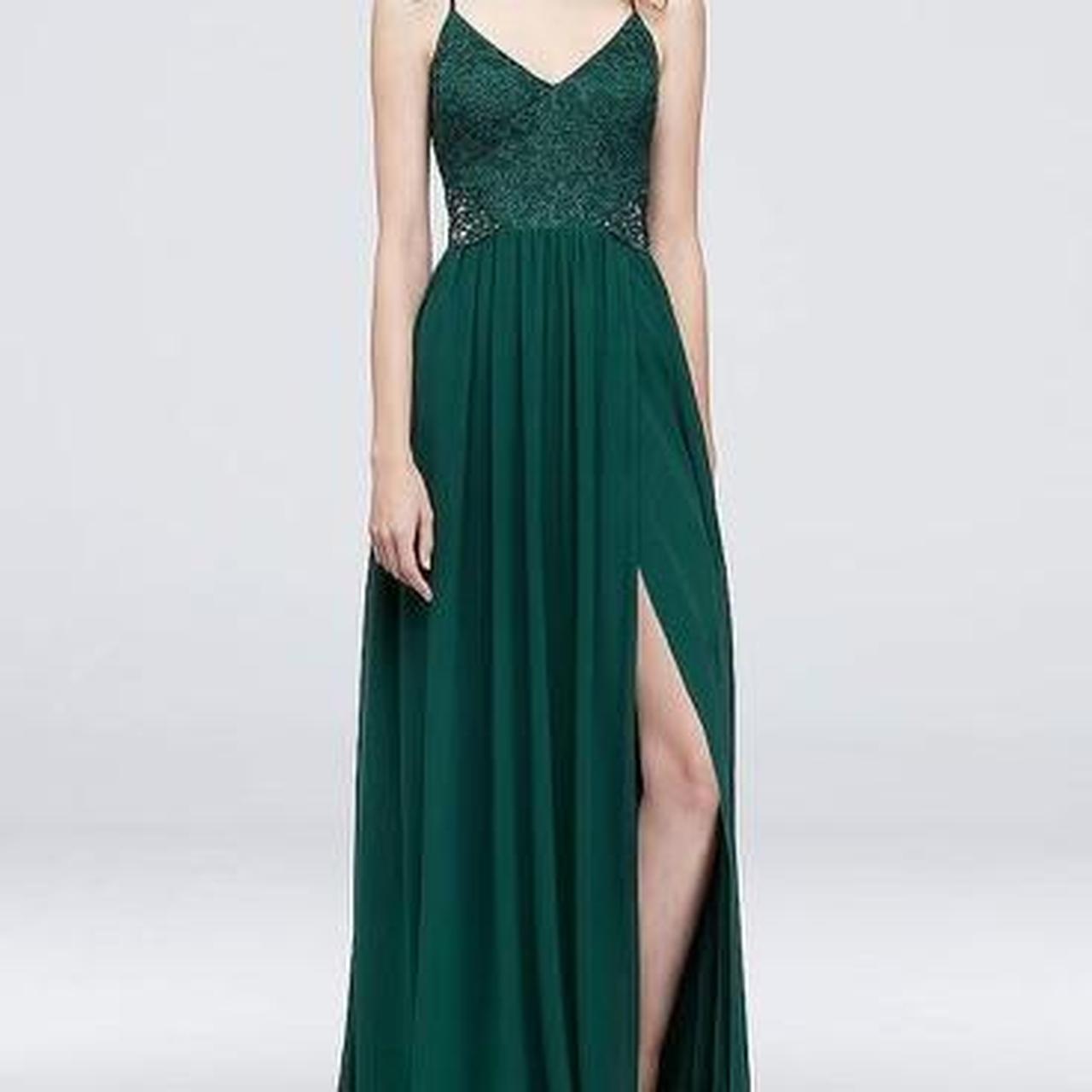 David's bridal emerald green prom dress hotsell