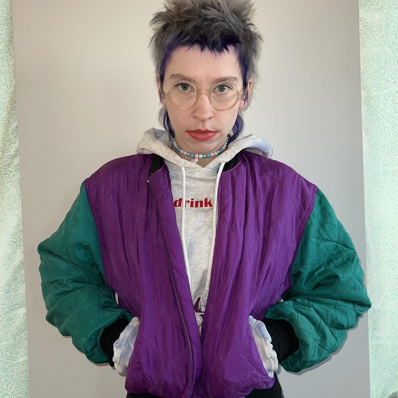 Women's Purple and Green Jacket Depop