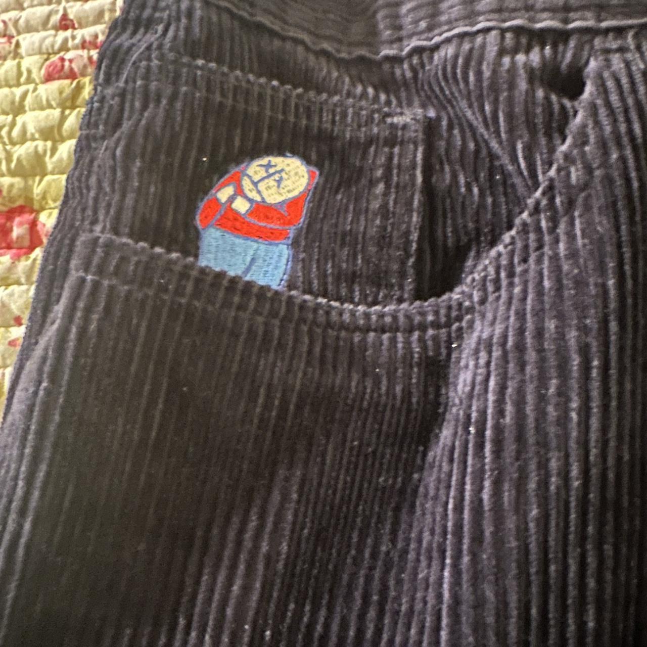 Corduroy navy blue polar big boys, waist 36 old logo - Depop