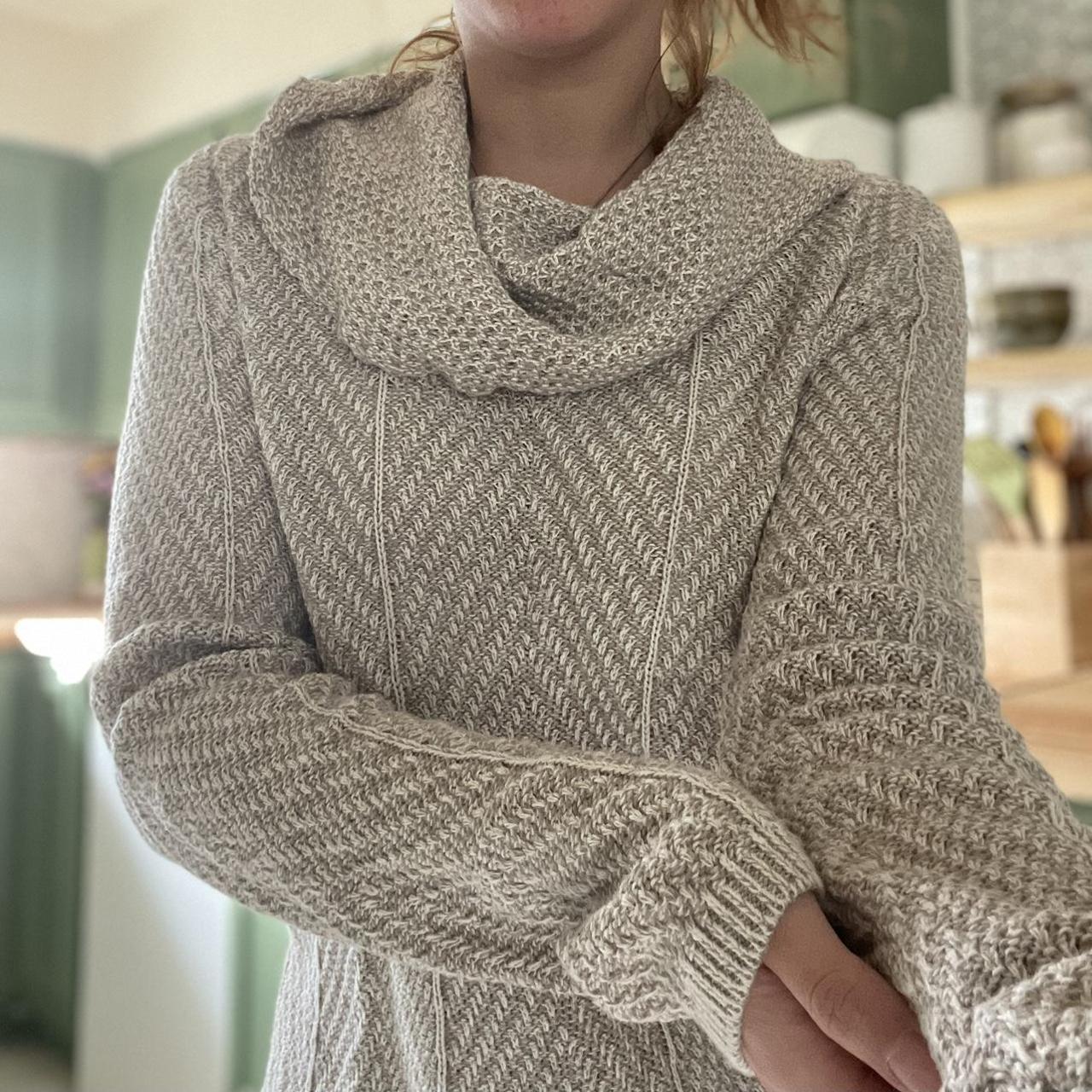 Cream colored clearance cowl neck sweater