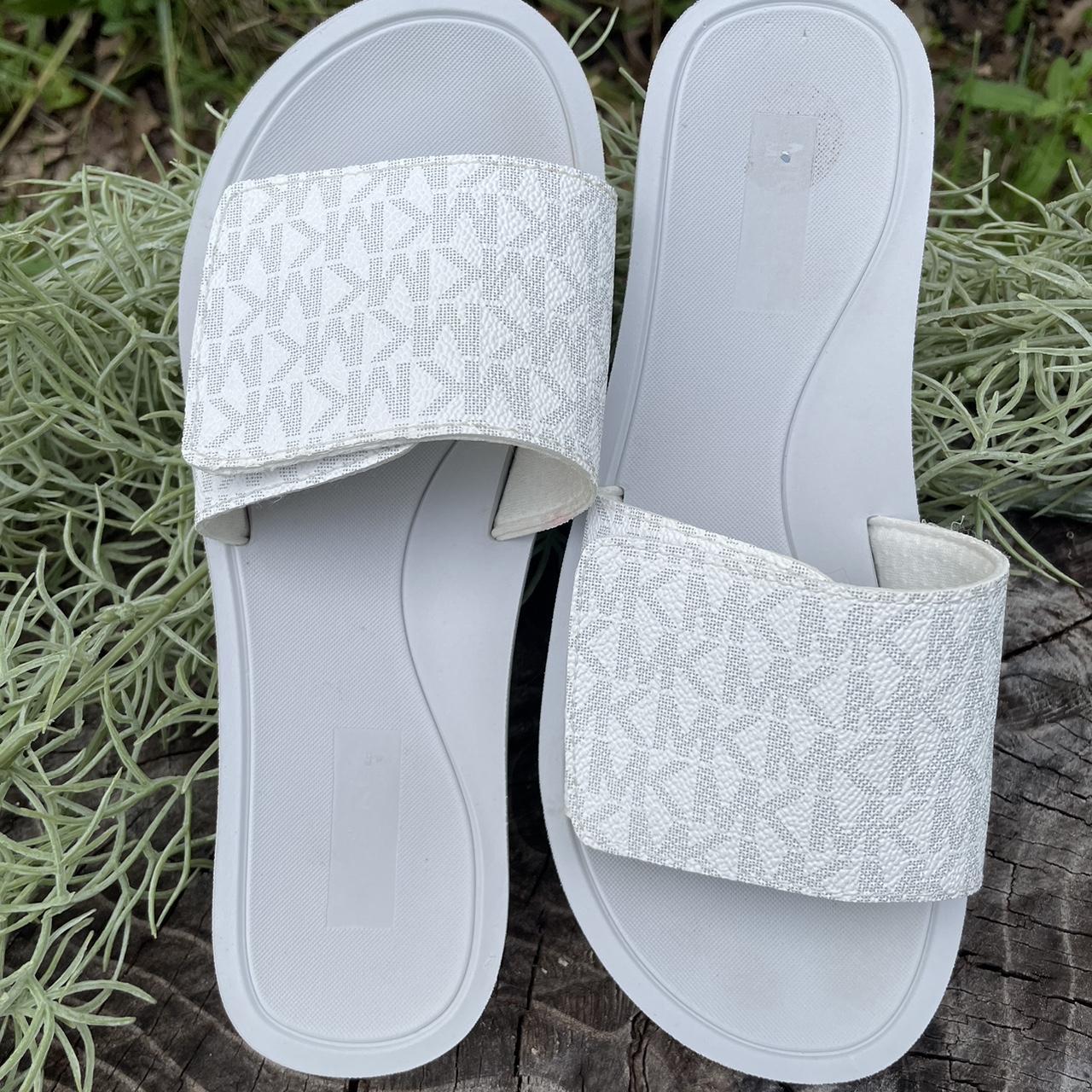 Michael kors white slides online