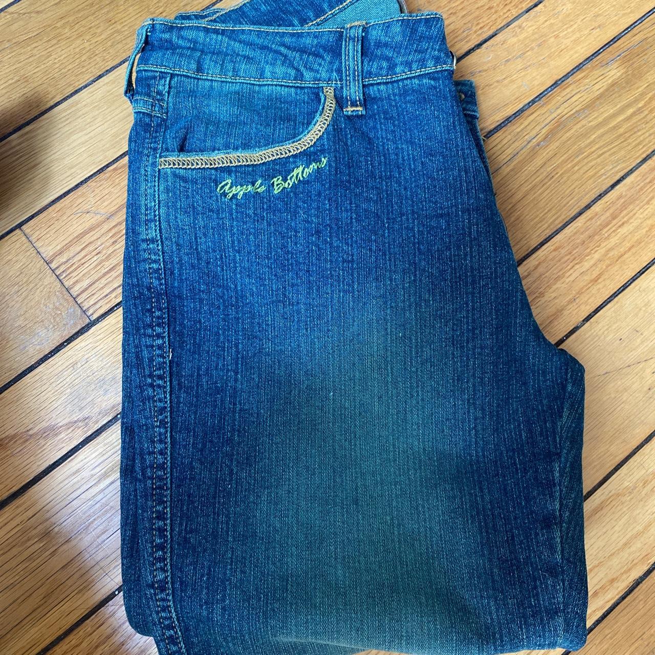 Apple Women's Blue and Green Jeans (7)