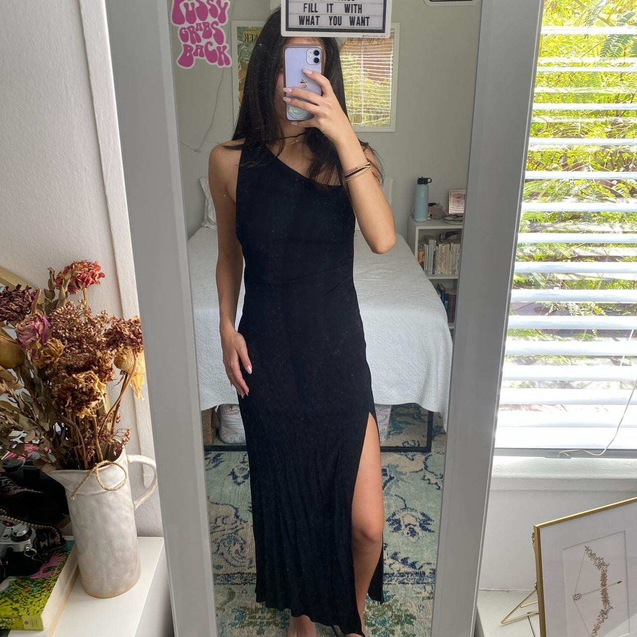 reformation black tie dress