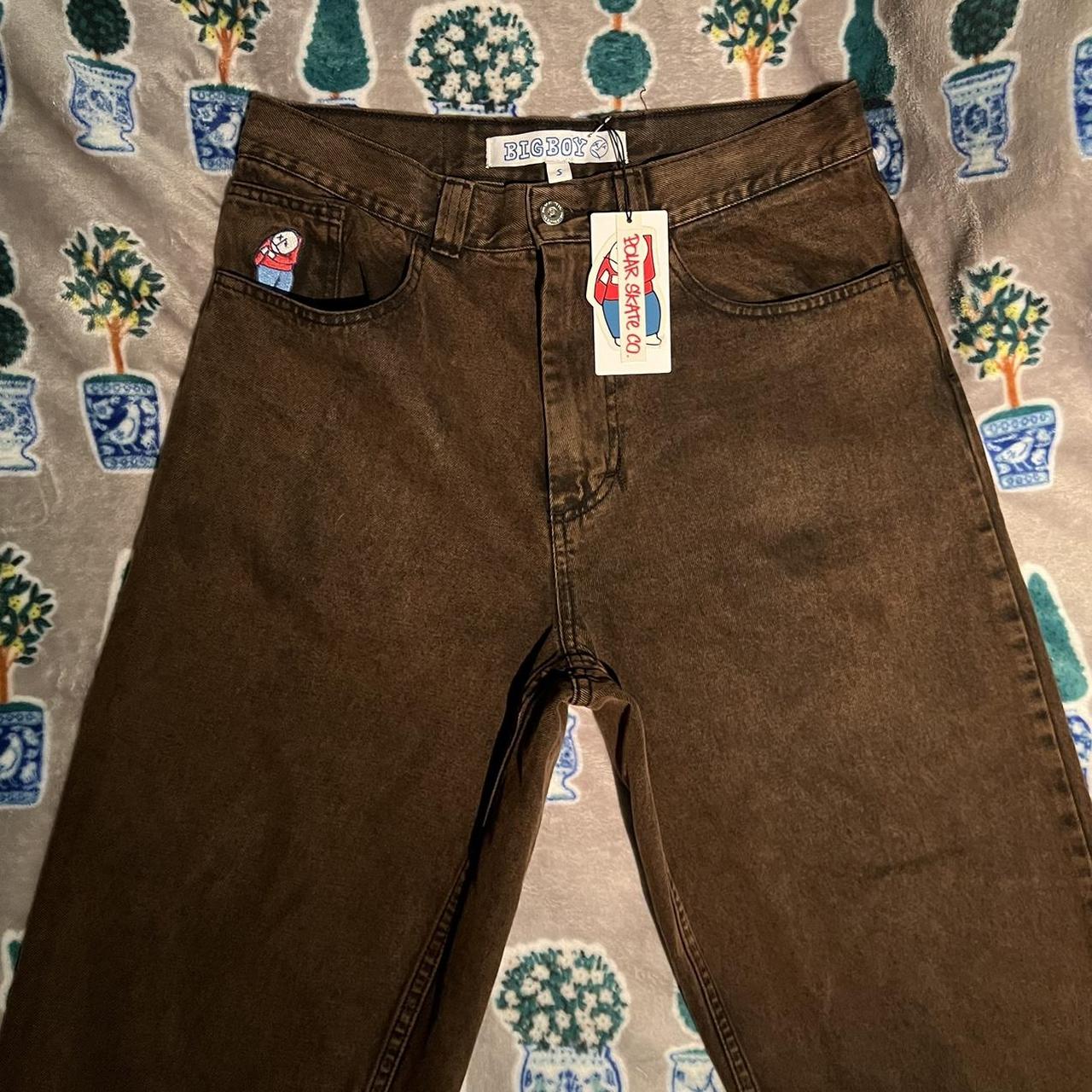 polar skate co big boy big boys jeans - black/brown,... - Depop