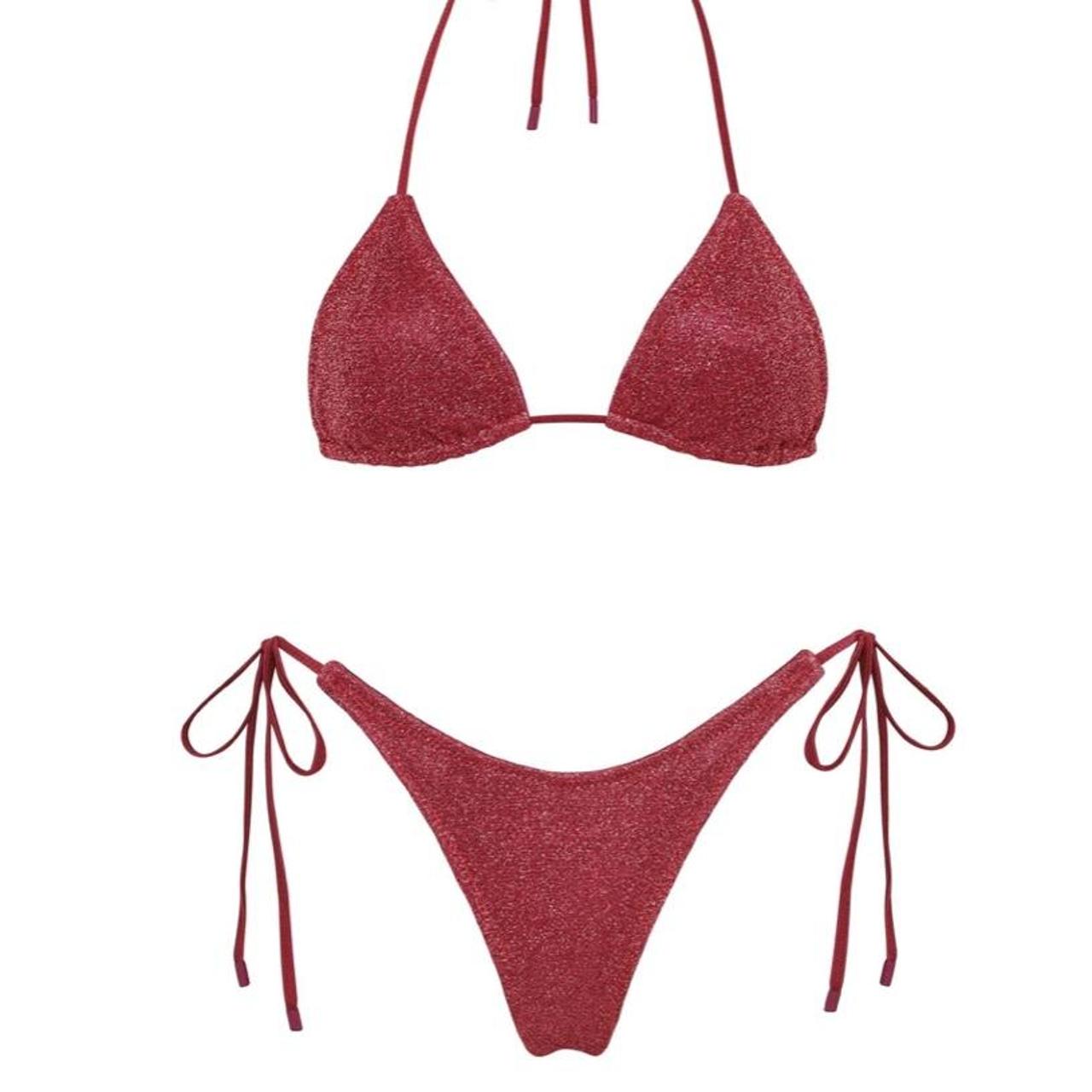 Triangl Women's Red Bikinisandtankinisets Depop