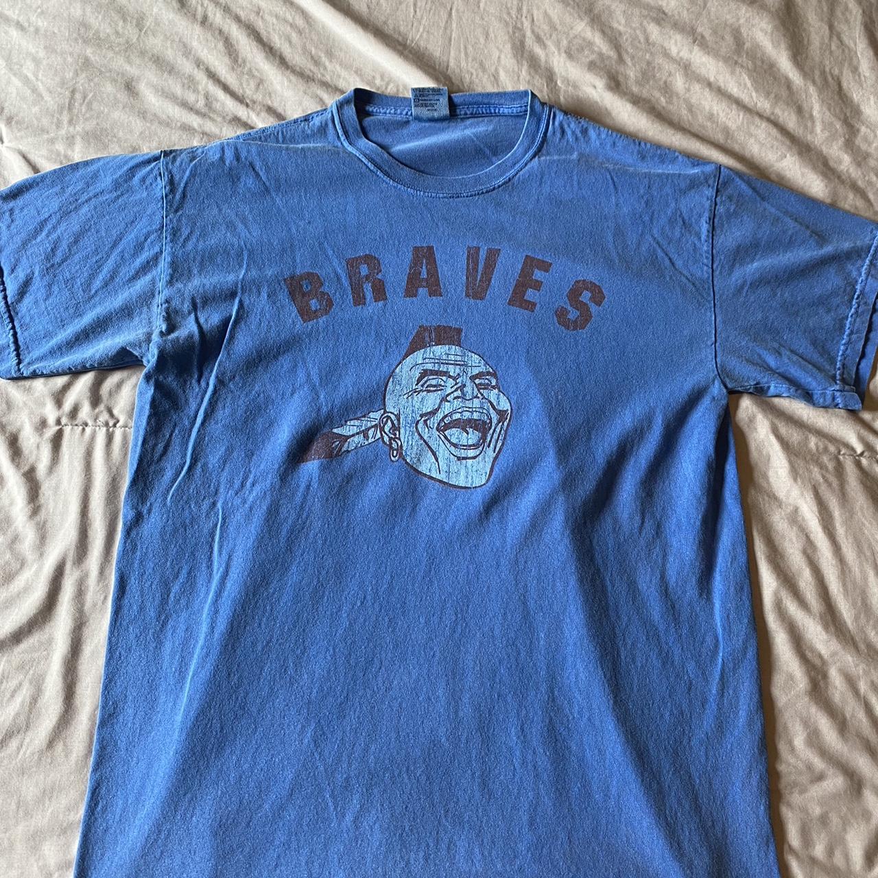 Atlanta Braves Blue Tie Dye Tee Shirt Tagged - Depop